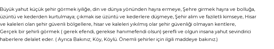 İhya'ya Göre Rüyada Şehir Şehirli Görmek