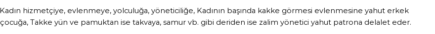 İhya'ya Göre Rüyada Takke Görmek