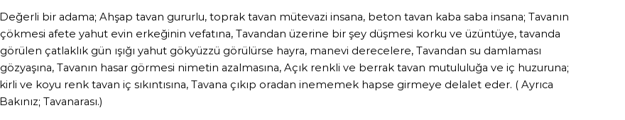 İhya'ya Göre Rüyada Tavan Görmek