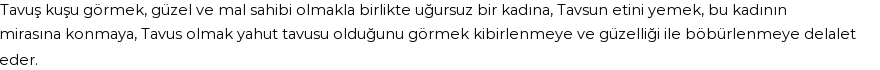 İhya'ya Göre Rüyada Tavus Görmek