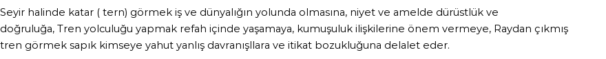 İhya'ya Göre Rüyada Tren Görmek