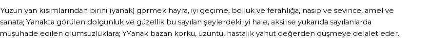 İhya'ya Göre Rüyada Yanak Görmek