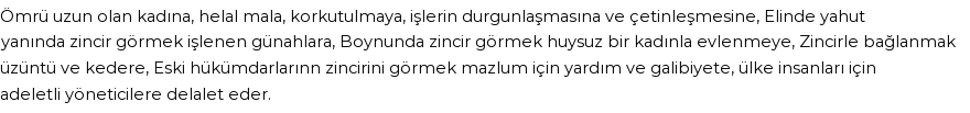 İhya'ya Göre Rüyada Zincir Görmek