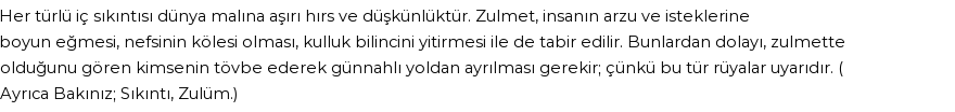 İhya'ya Göre Rüyada Zulmet Görmek