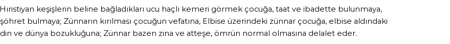 İhya'ya Göre Rüyada Zünnar Görmek