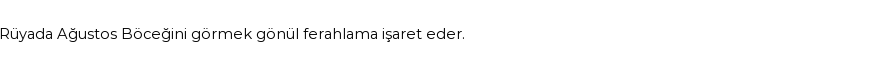 Molla Cami'ye Göre Rüyada Ağustos Böceği Görmek