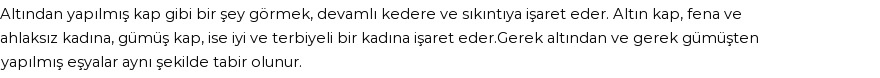 Molla Cami'ye Göre Rüyada Altın Ve Gümüş Eşya Görmek