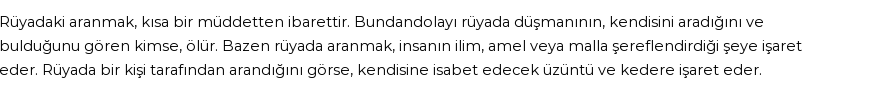 Molla Cami'ye Göre Rüyada Aramak, Aranmak Görmek