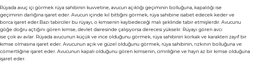 Molla Cami'ye Göre Rüyada Avuç İçi Görmek