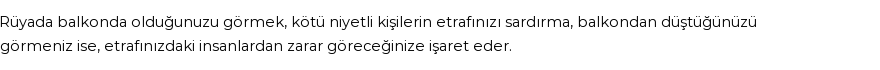 Molla Cami'ye Göre Rüyada Balkon Görmek