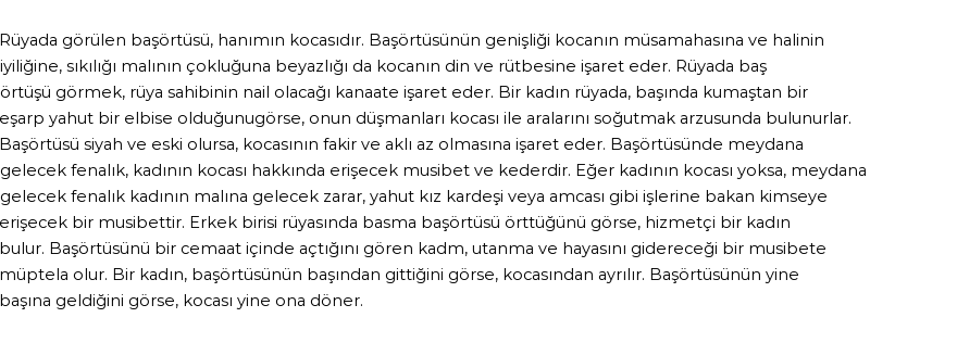 Molla Cami'ye Göre Rüyada Başörtüsü Görmek