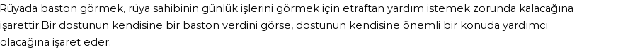 Molla Cami'ye Göre Rüyada Baston Görmek