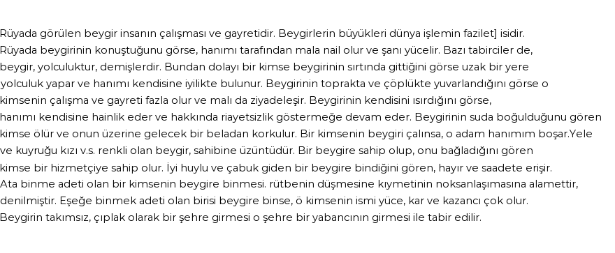 Molla Cami'ye Göre Rüyada Beygir Görmek