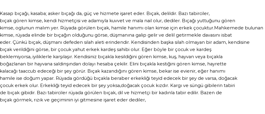 Molla Cami'ye Göre Rüyada Bıçak Görmek