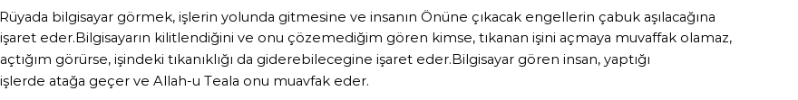 Molla Cami'ye Göre Rüyada Bilgisayar Görmek