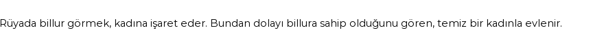 Molla Cami'ye Göre Rüyada Billur Görmek