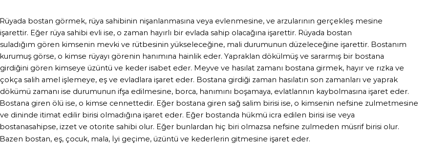 Molla Cami'ye Göre Rüyada Bostan Görmek