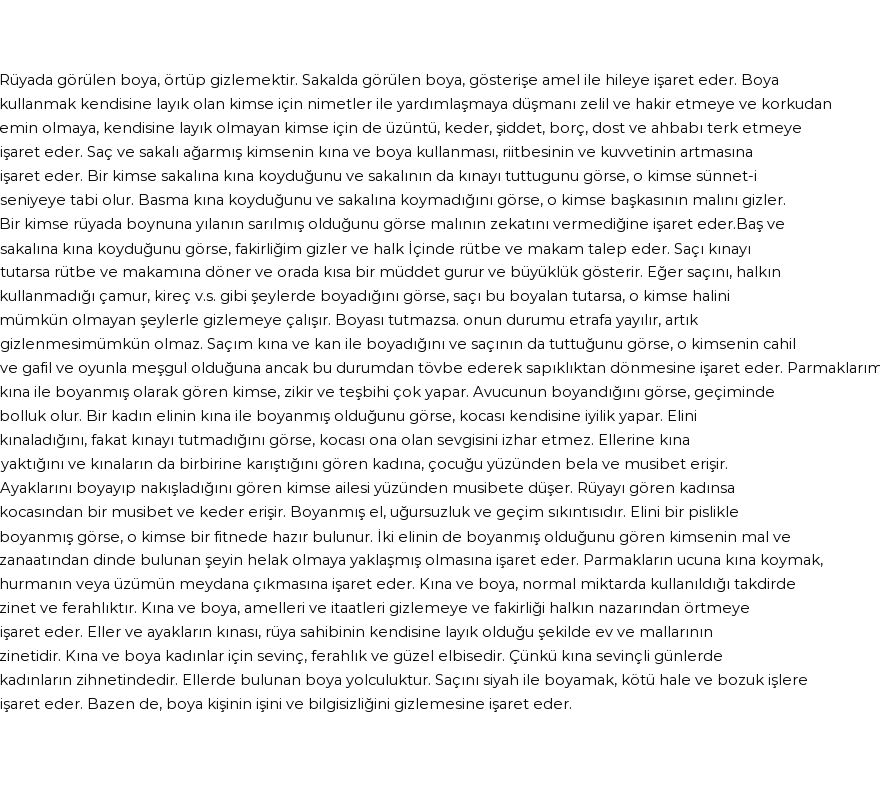 Molla Cami'ye Göre Rüyada Boya Görmek