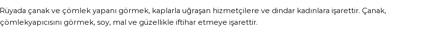 Molla Cami'ye Göre Rüyada Çanak Çömlek Yapıcısı Görmek