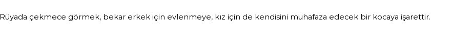 Molla Cami'ye Göre Rüyada Çekmece Görmek