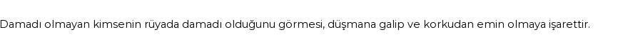 Molla Cami'ye Göre Rüyada Damat Görmek