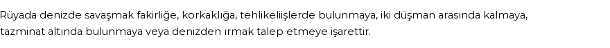 Molla Cami'ye Göre Rüyada Denizde Savaşmak Görmek