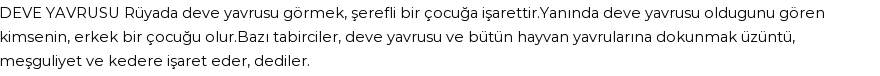 Molla Cami'ye Göre Rüyada Deve Yavrusu Görmek