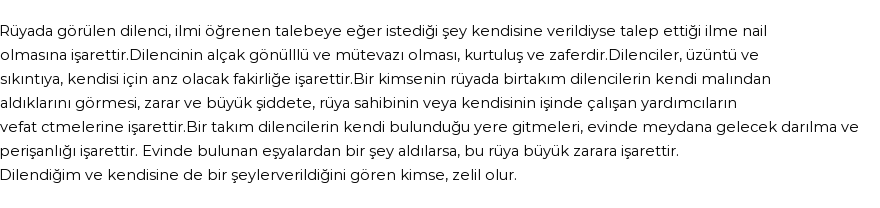Molla Cami'ye Göre Rüyada Dilenci Görmek