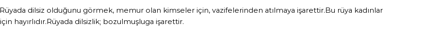 Molla Cami'ye Göre Rüyada Dilsizlik Görmek