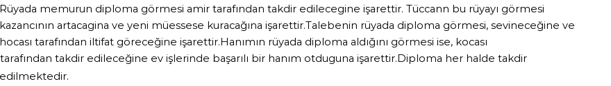 Molla Cami'ye Göre Rüyada Diploma Görmek