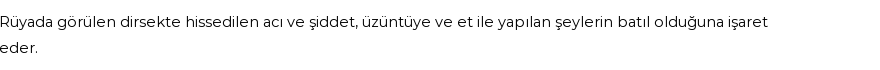 Molla Cami'ye Göre Rüyada Dirsek Görmek
