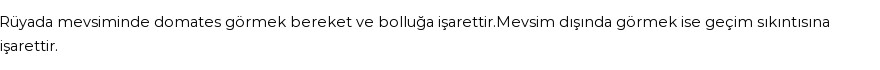 Molla Cami'ye Göre Rüyada Domates Görmek