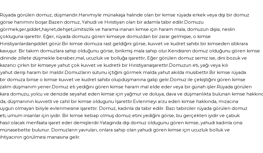 Molla Cami'ye Göre Rüyada Domuz Görmek