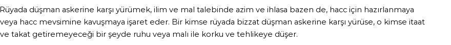 Molla Cami'ye Göre Rüyada Düşman Askeri Görmek