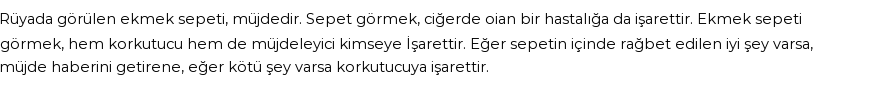 Molla Cami'ye Göre Rüyada Ekmek Sepeti Görmek