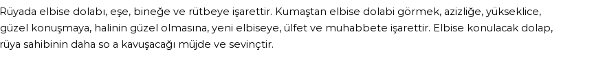 Molla Cami'ye Göre Rüyada Elbise Dolabı Görmek