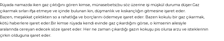 Molla Cami'ye Göre Rüyada Gaz Çıkarmak Görmek