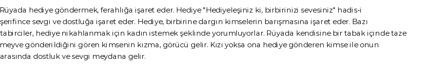 Molla Cami'ye Göre Rüyada Hediye Görmek