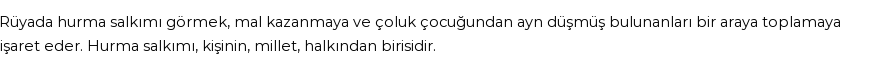 Molla Cami'ye Göre Rüyada Hurma Salkımı Görmek