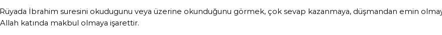 Molla Cami'ye Göre Rüyada İbrahim Suresi Görmek