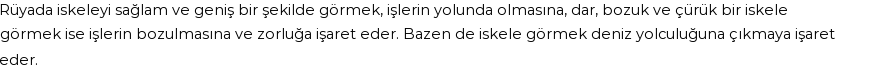 Molla Cami'ye Göre Rüyada İskele Görmek