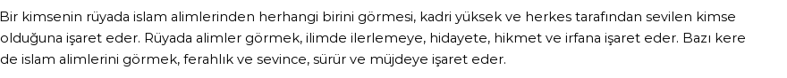 Molla Cami'ye Göre Rüyada İslam Alimi Görmek