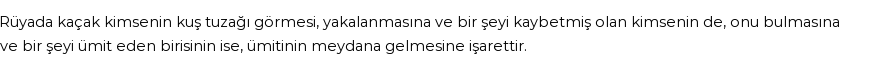 Molla Cami'ye Göre Rüyada Kuş Tuzağı Görmek