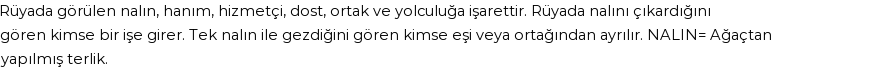 Molla Cami'ye Göre Rüyada Nalın, Terlik Görmek