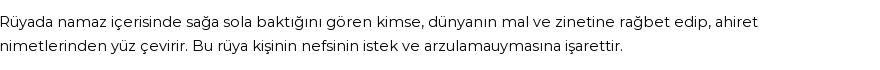 Molla Cami'ye Göre Rüyada Namazda Etrafına Bakınmak Görmek