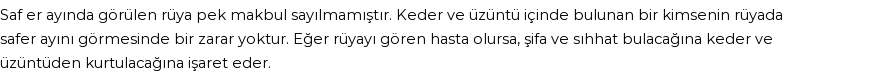 Molla Cami'ye Göre Rüyada Safer Ayı Görmek