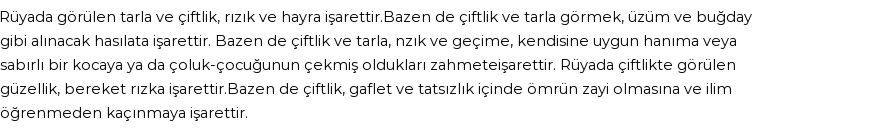 Molla Cami'ye Göre Rüyada Tarla Ve Çiftlik Görmek