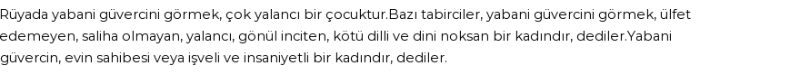 Molla Cami'ye Göre Rüyada Yabani Güvercin Görmek