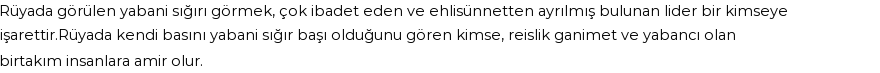 Molla Cami'ye Göre Rüyada Yabani Sığır Görmek