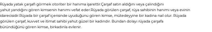 Molla Cami'ye Göre Rüyada Yatak Çarşafı Görmek